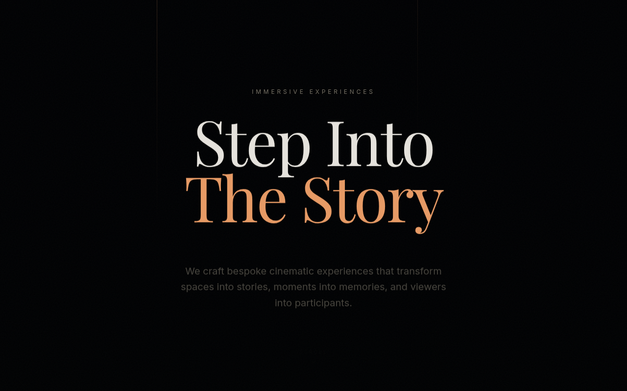 Cinematic Landing Page