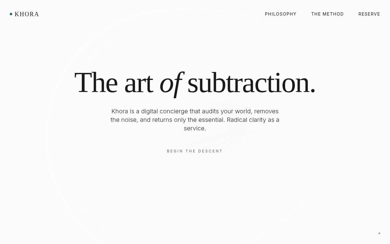 Khora   Subtraction As A Service