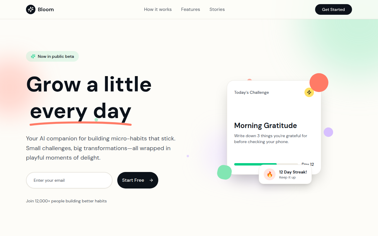 Playful Geometry Landing Page