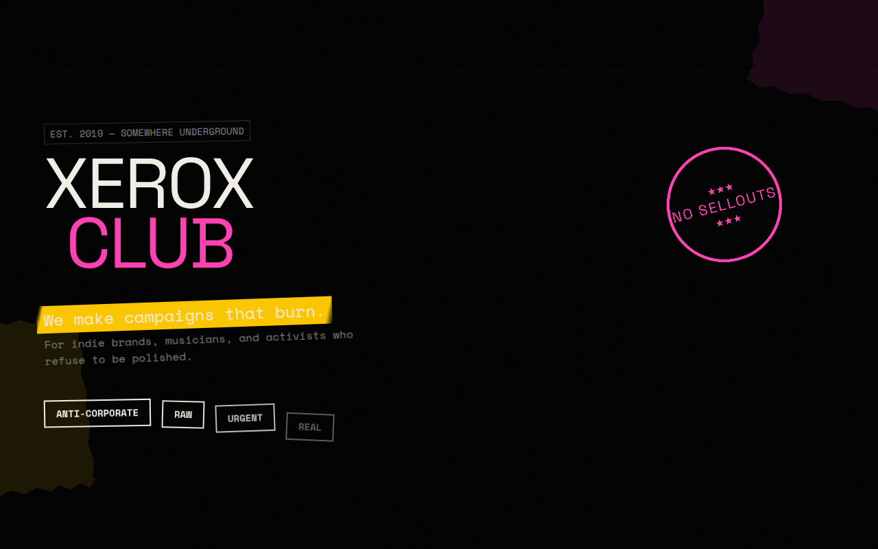 Punk Zine Landing Page