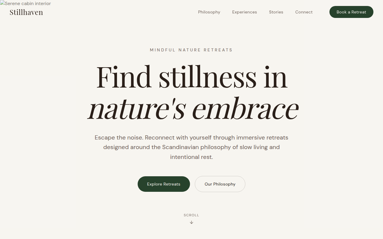 Calm Landing Page Design