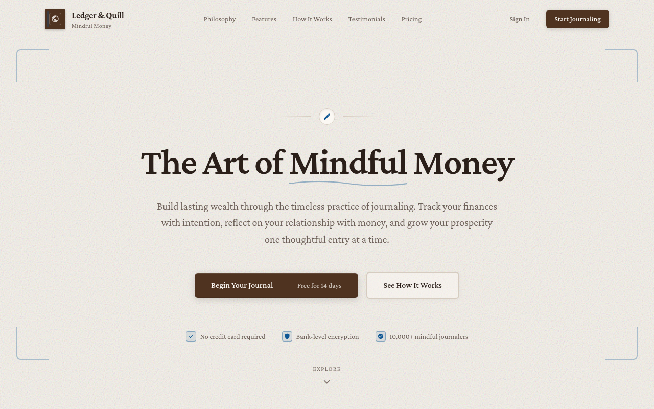 Skeuomorphic Landing Page
